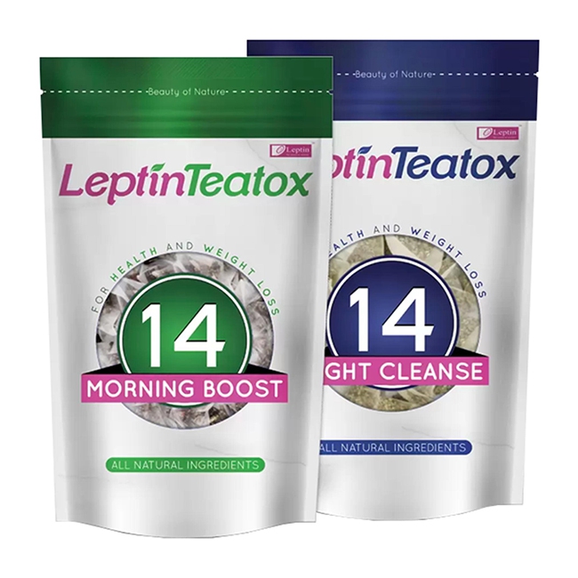 Combo Trà giảm cân Leptin Teatox sáng và đêm 14 ngày